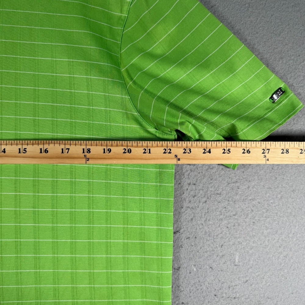 Nike Fit Dry Tigerwoods Polo Shirt Men Large Green Windowpane Comfort Golf Sport - Picture 5 of 11